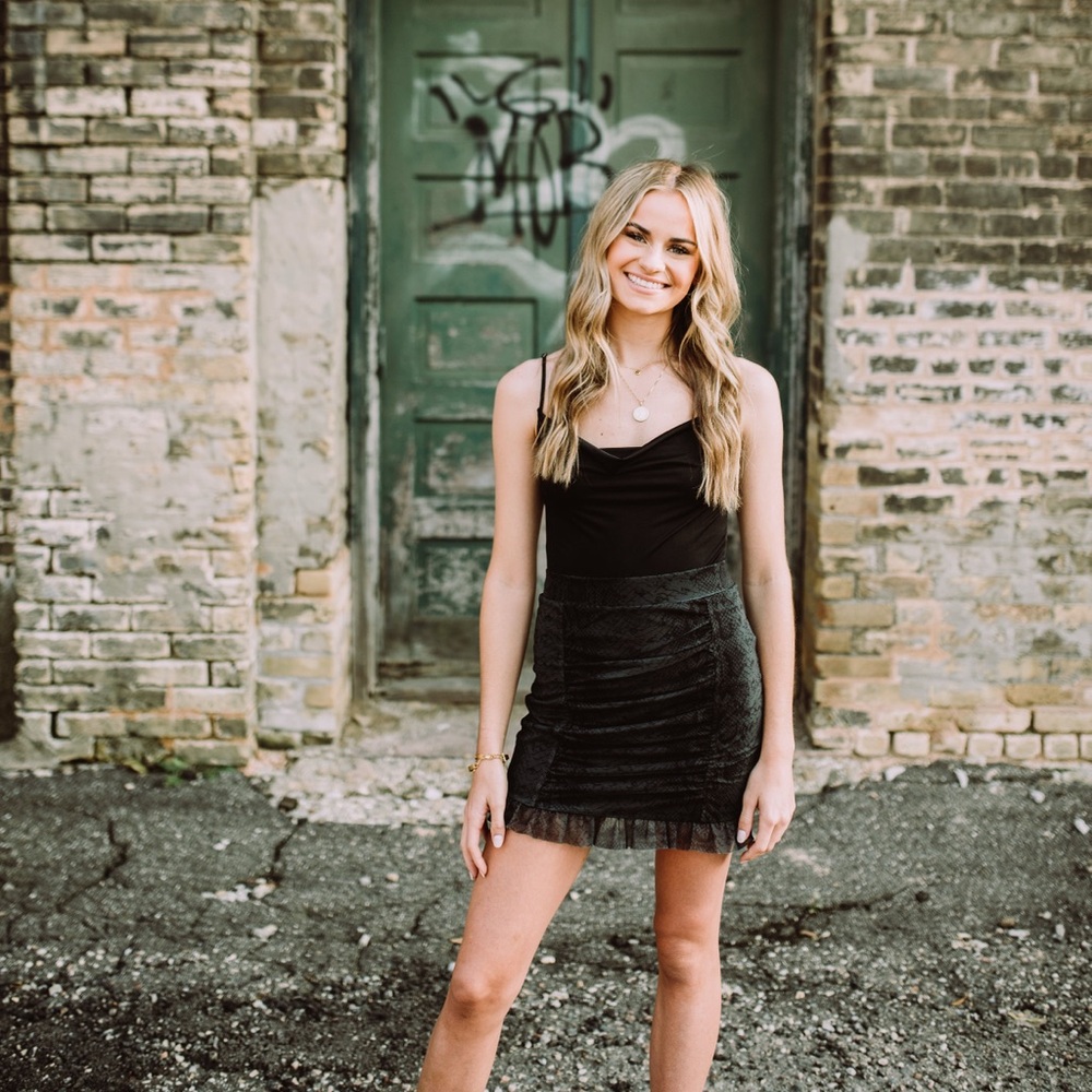 Free people textured snake print mini skirt